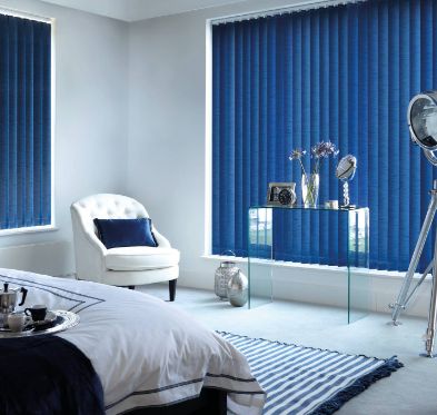 blue color blinds for bedroom